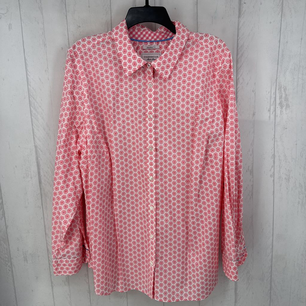 R64 20w l/s print button shirt