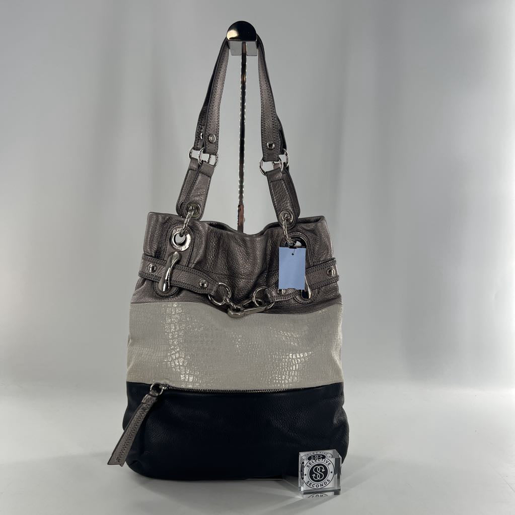 leather colorblock shoulderbag