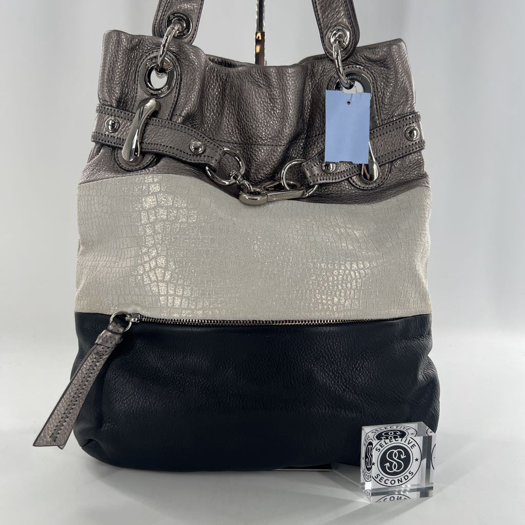 leather colorblock shoulderbag