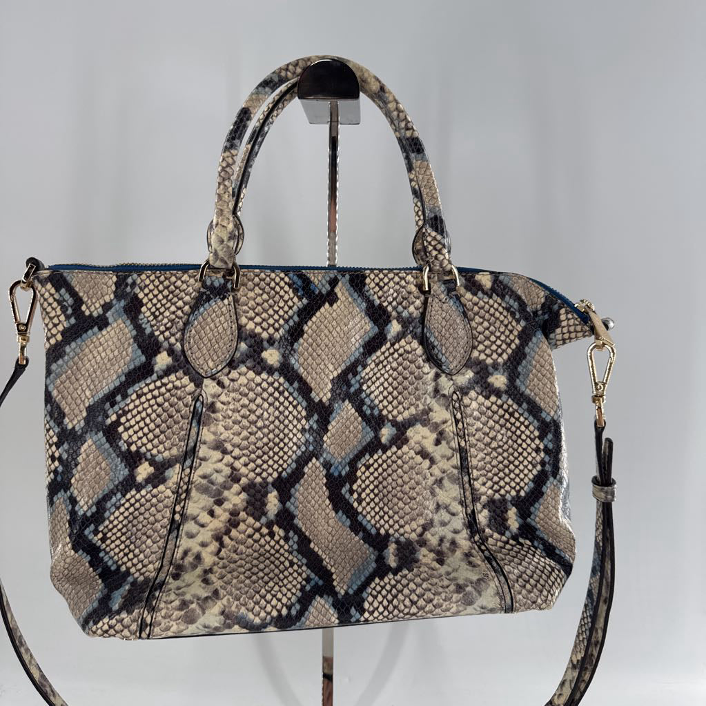 python embossed satchel