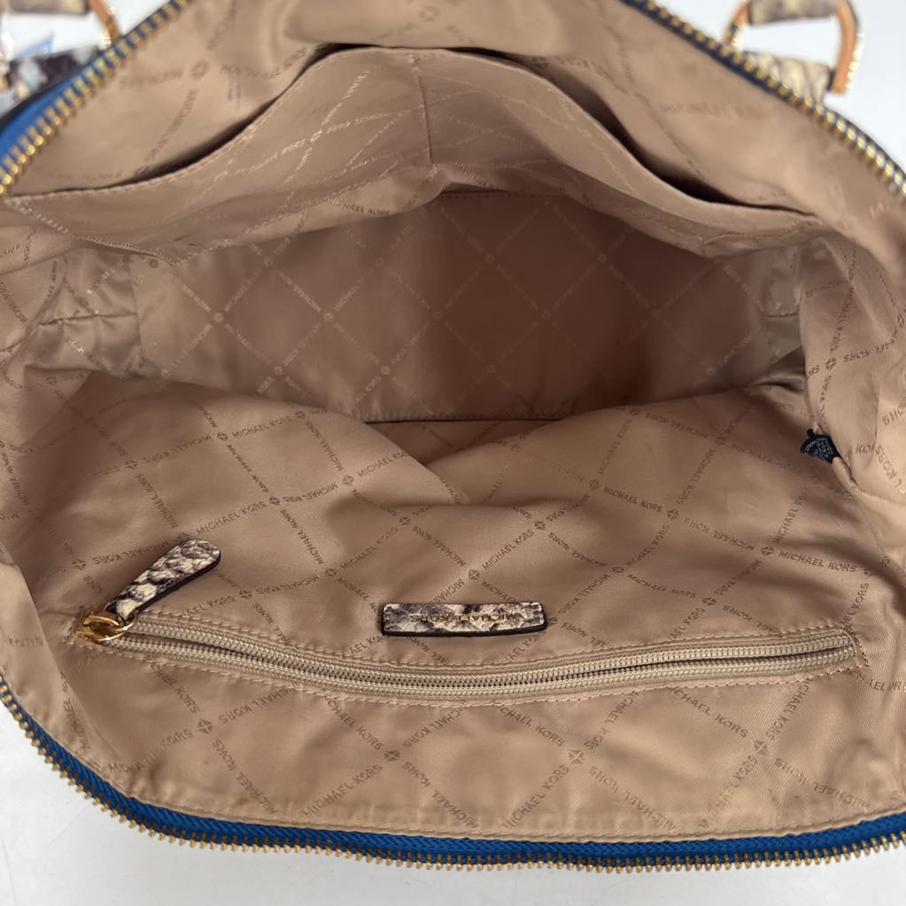 python embossed satchel