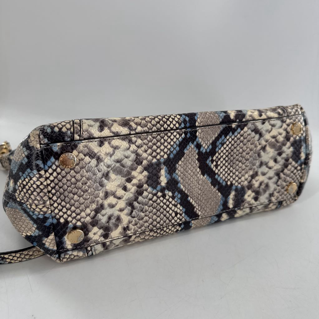 python embossed satchel