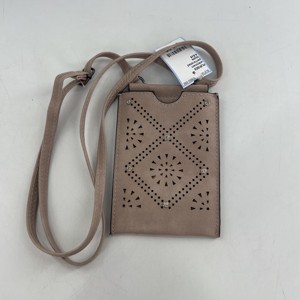 perforated embelished slim crossbody