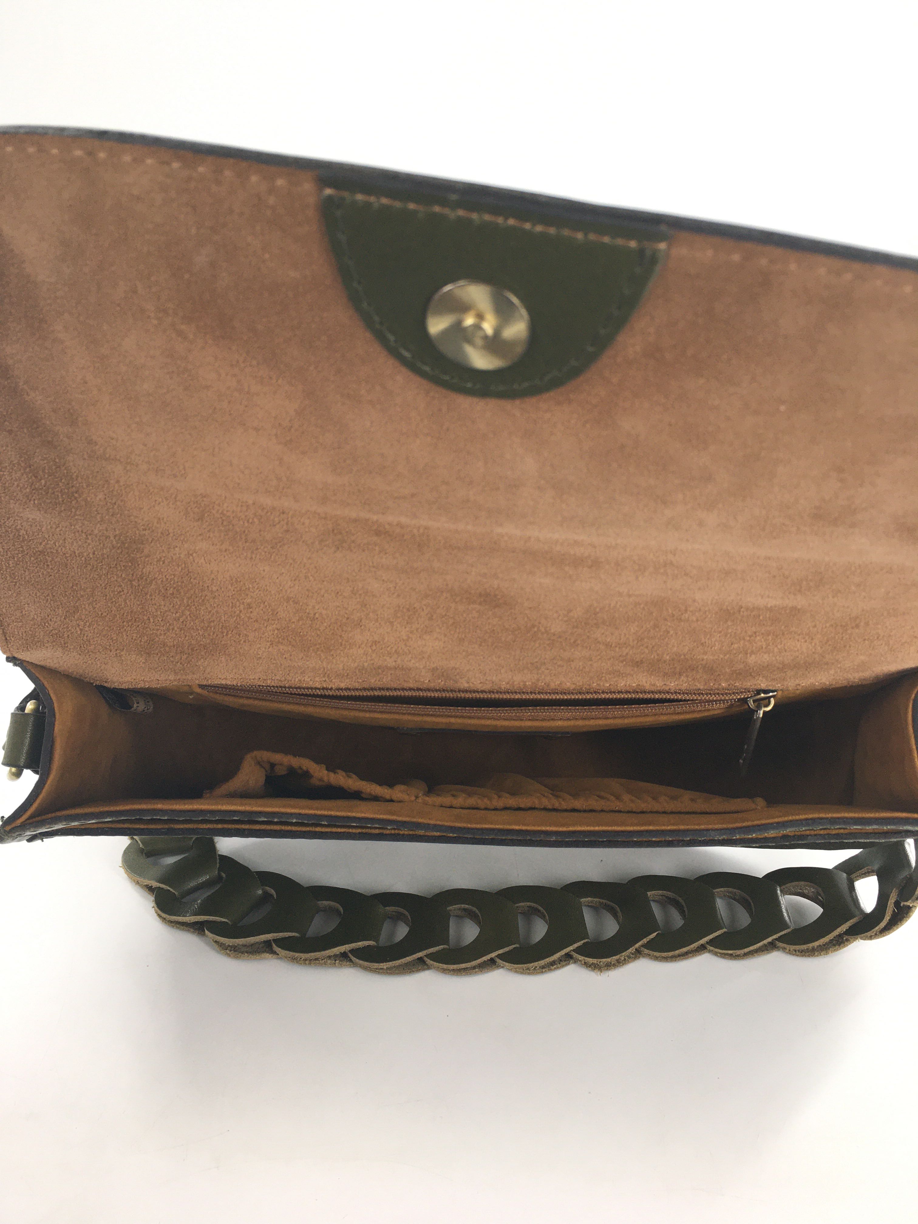 leather link strap crossbody