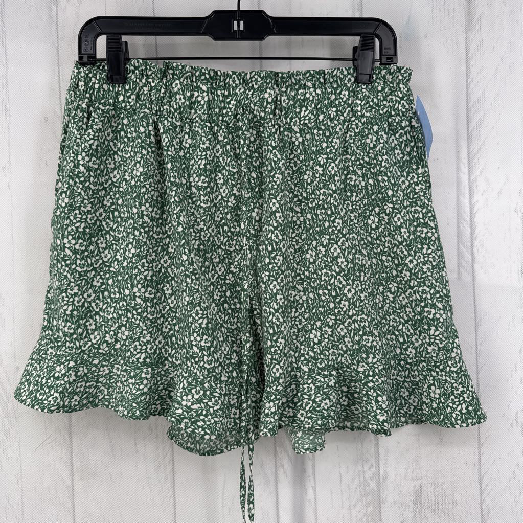 L flo print ruffle hem shorts