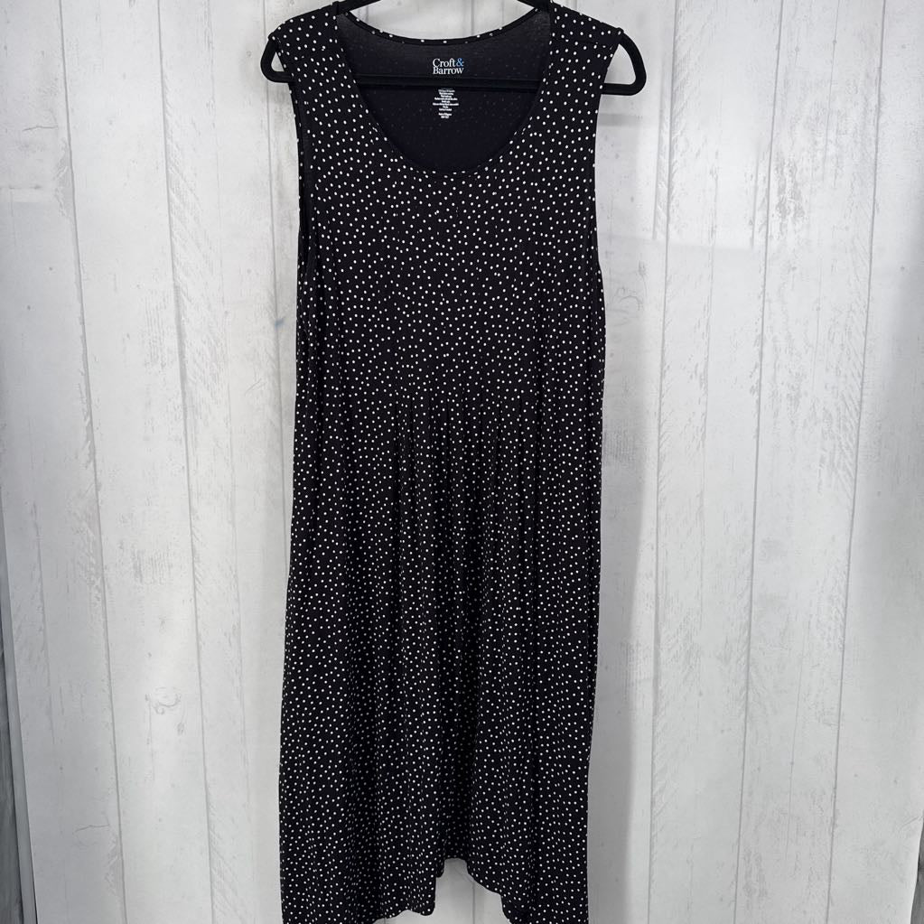 1X polka-dot slvls dress