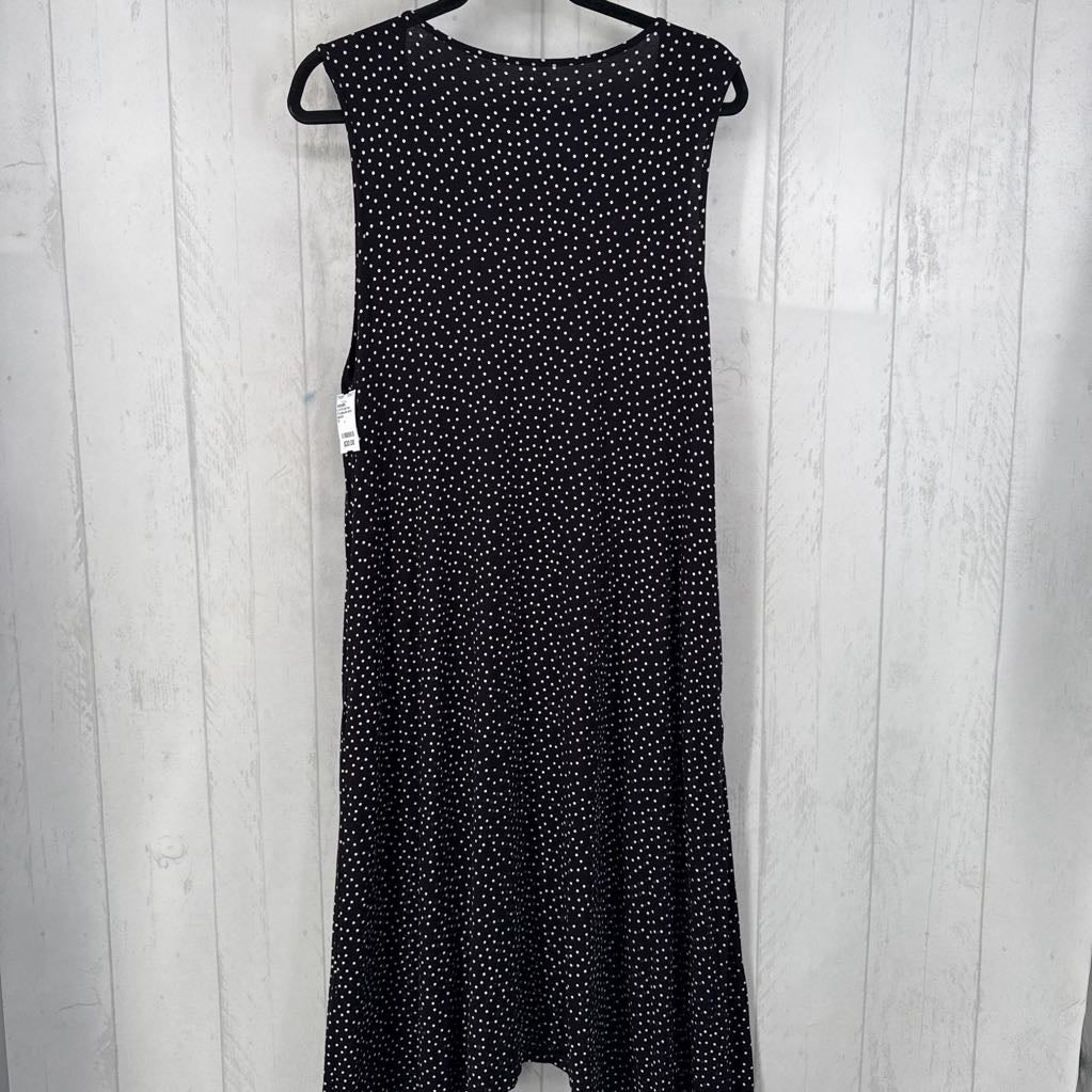 1X polka-dot slvls dress