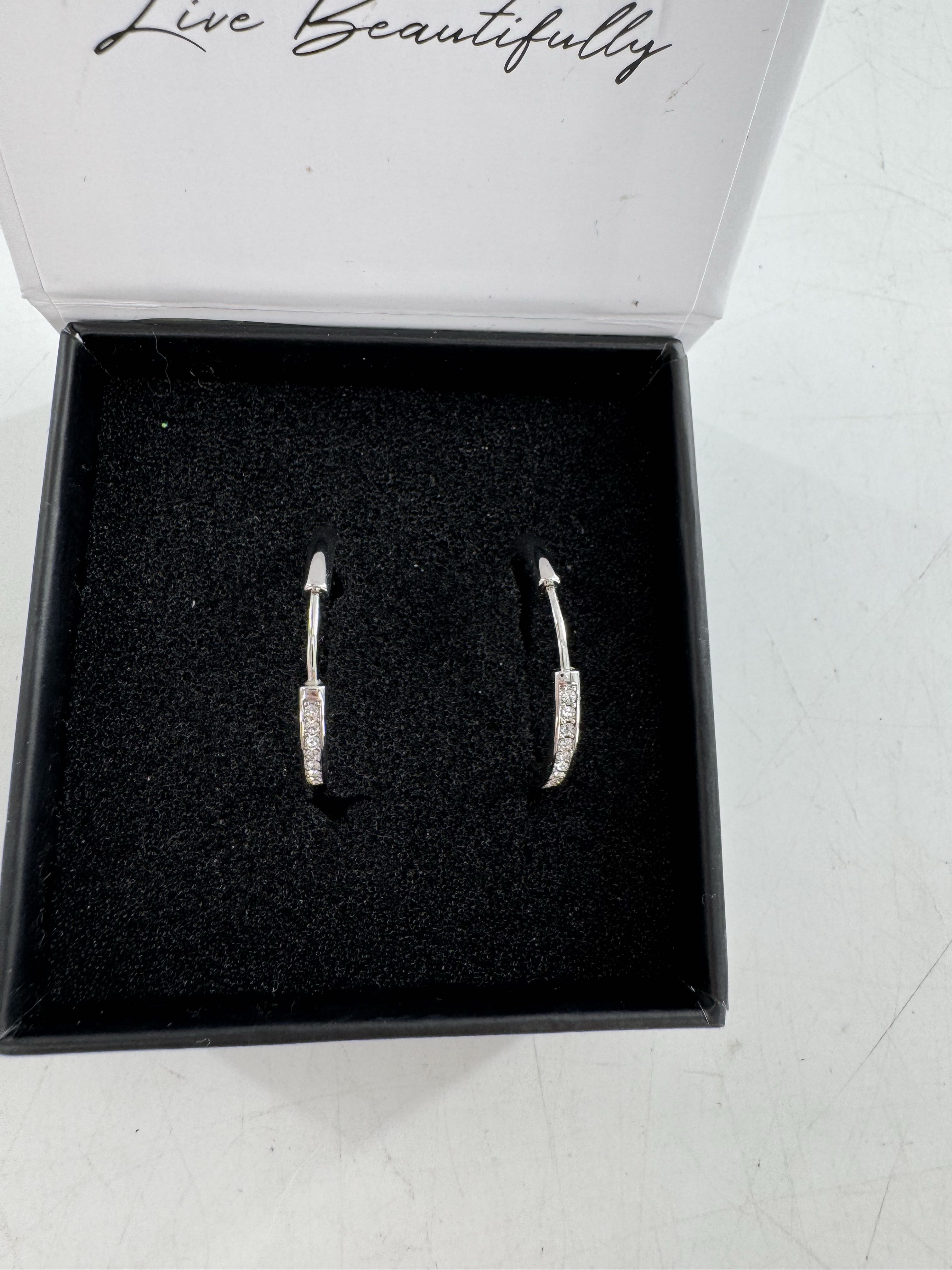 silver cz hoops