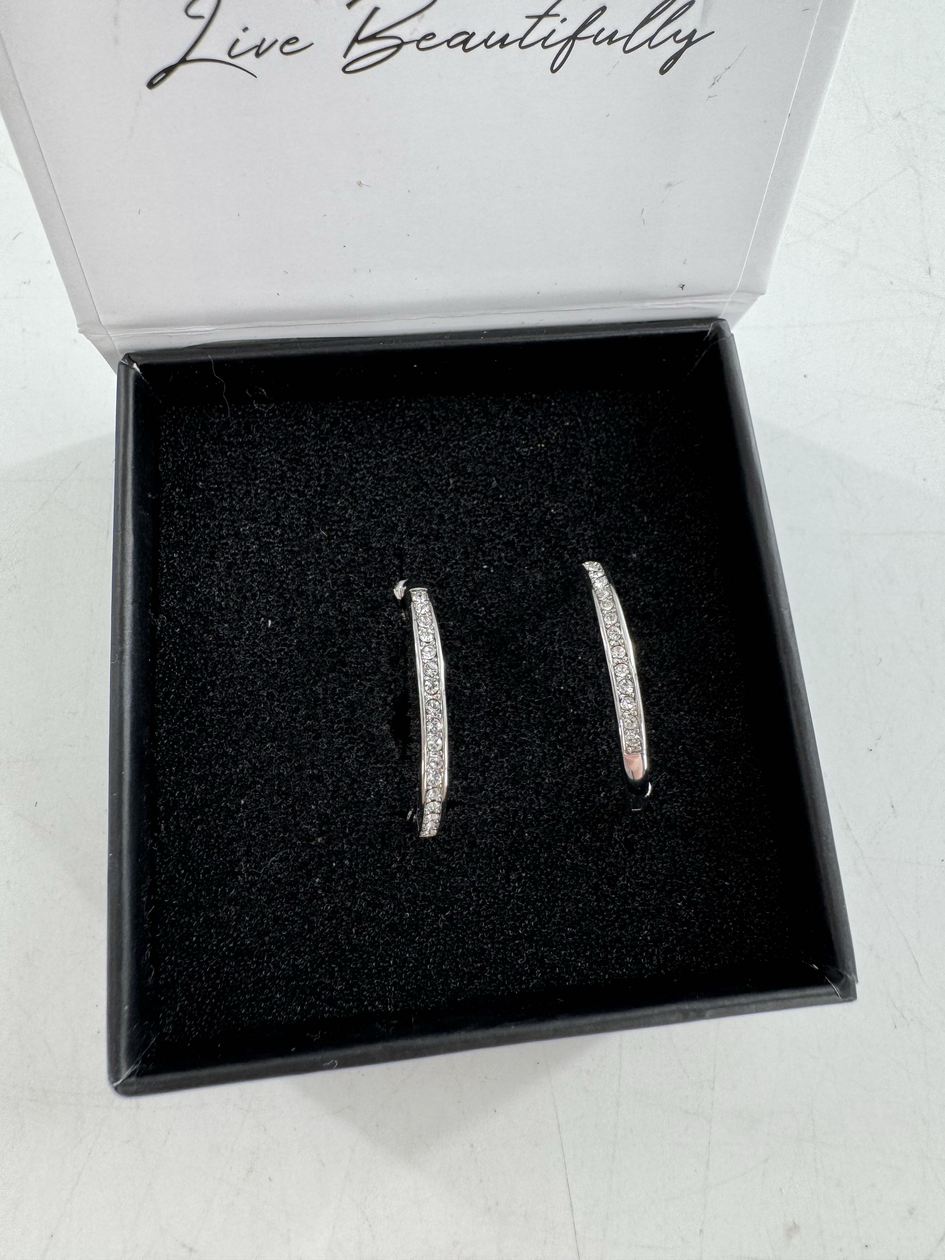silver cz hoops