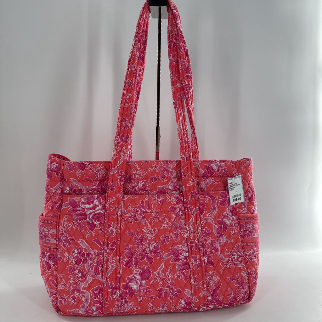 quilted floral tote bag