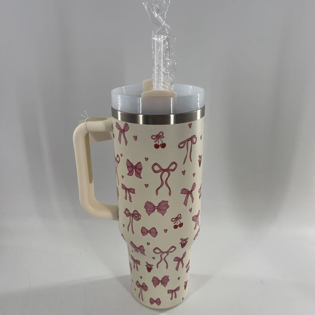 40oz tumbler-bows & cherries