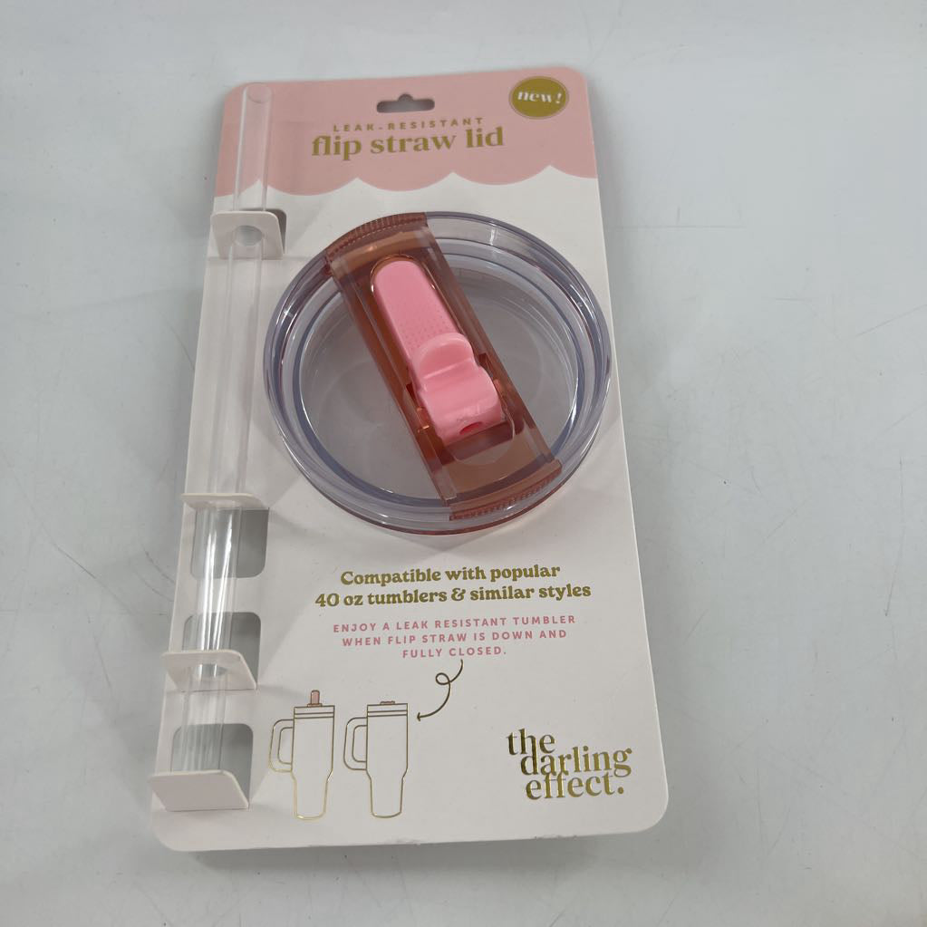 pink flip straw lid-fits 40oz tmbler
