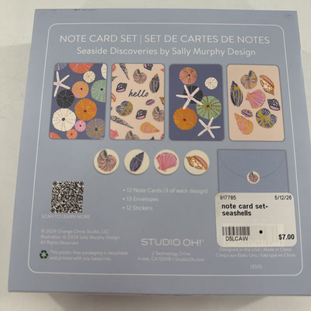 note card set-seashells
