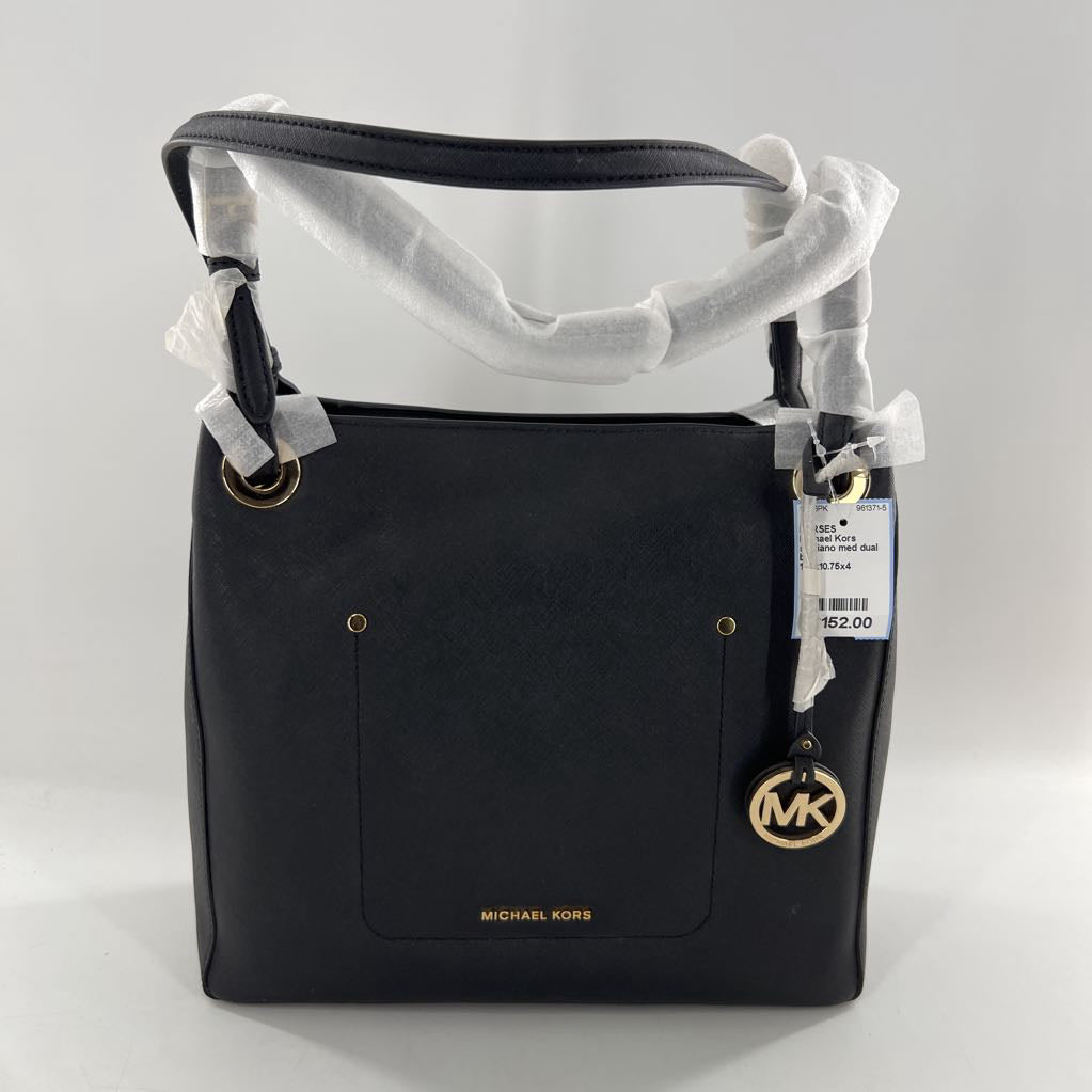 saffiano med dual handle shoulder tote