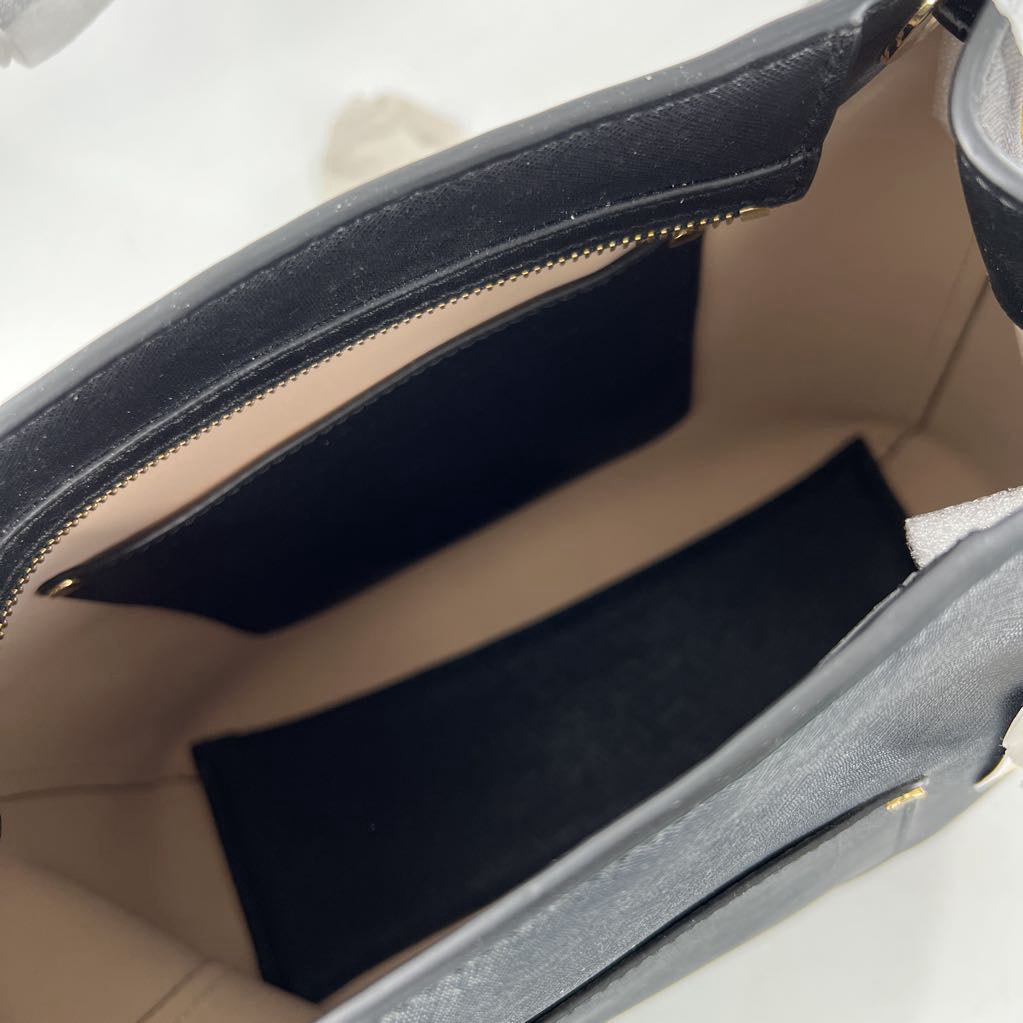 saffiano med dual handle shoulder tote
