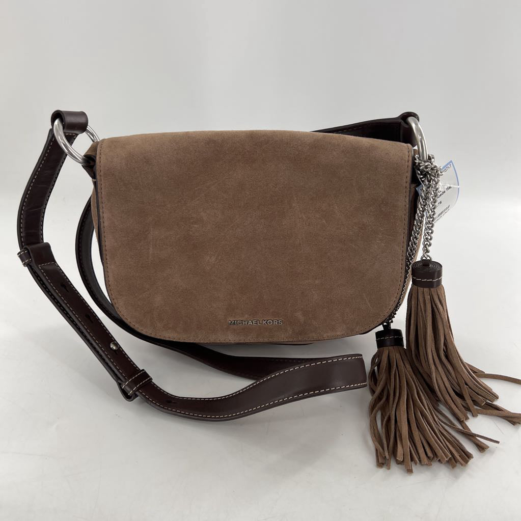 tassel suede flap saddle bag crossbody
