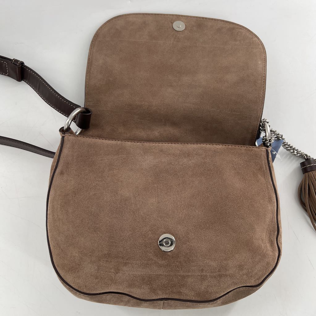 tassel suede flap saddle bag crossbody