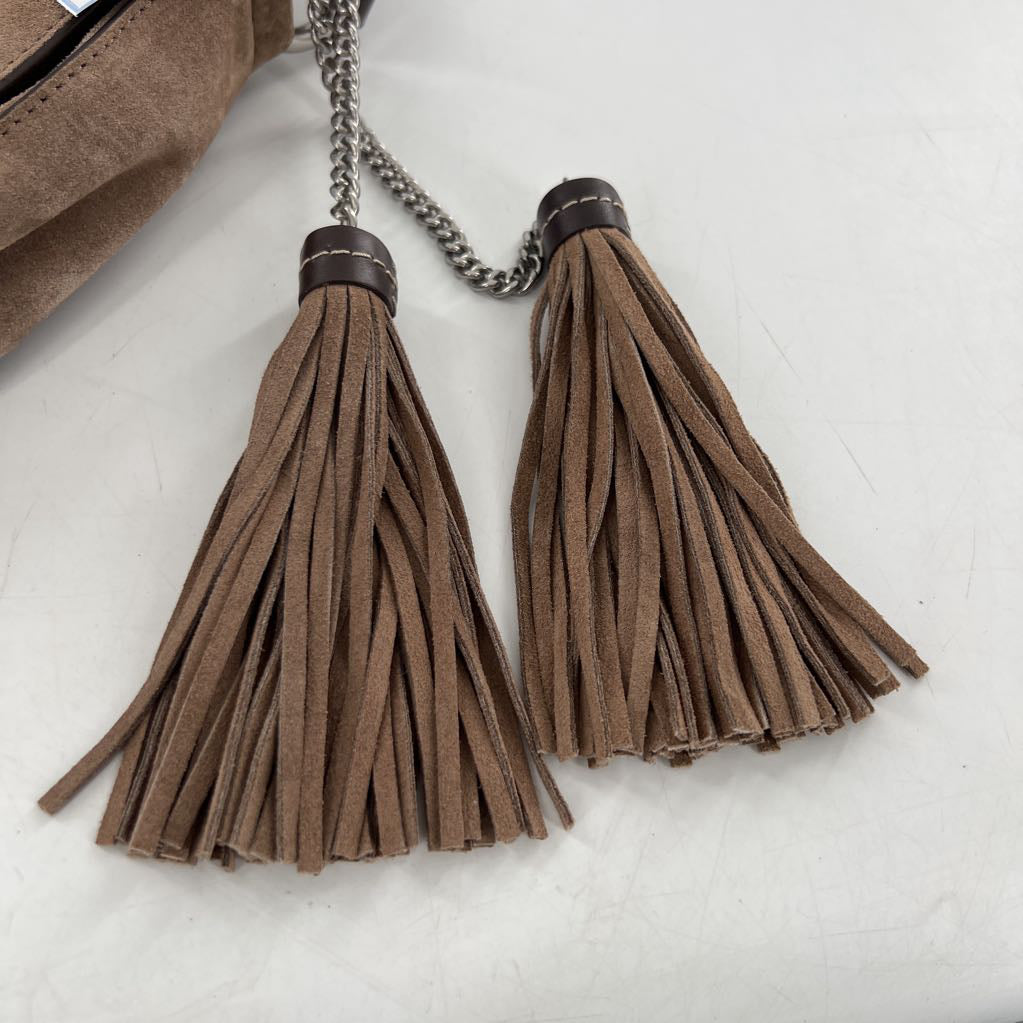 tassel suede flap saddle bag crossbody