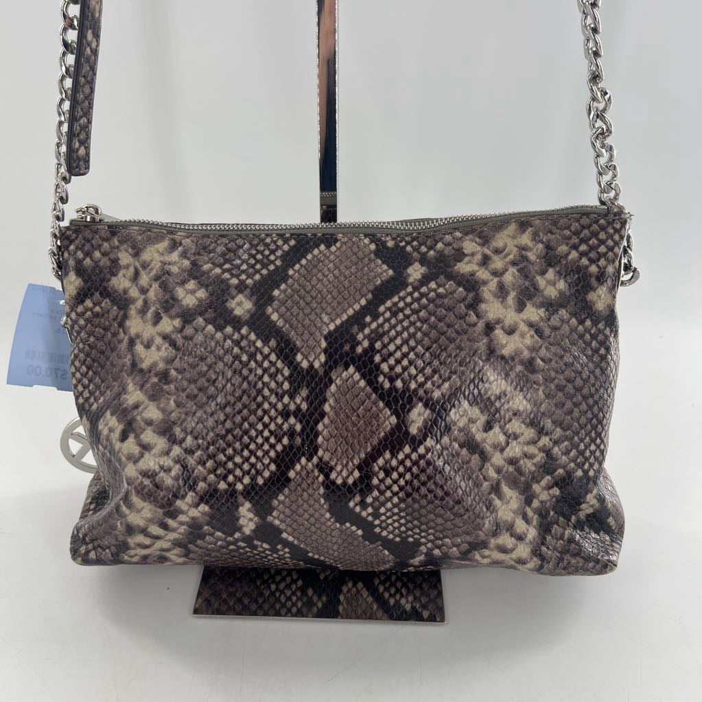 snakeskin pattern chain strap crossbody