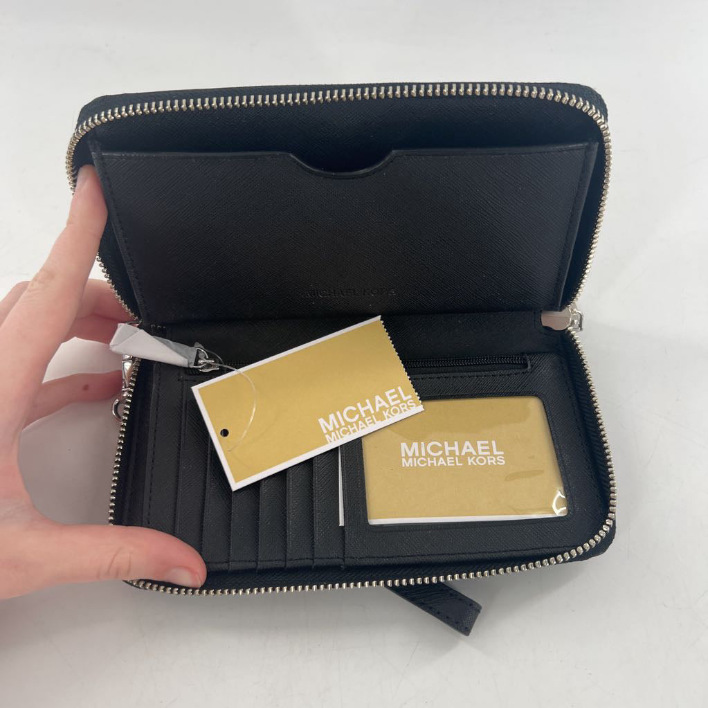 monogram zip around wallet/phone case