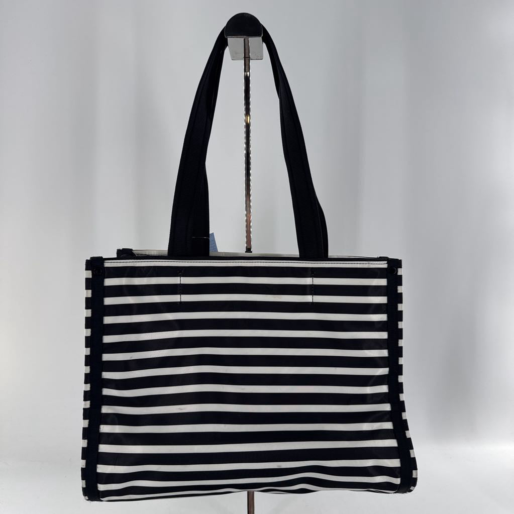 nylon stripe tote bag
