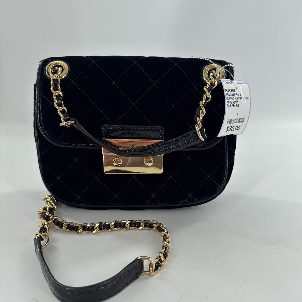 quilted velvet chain shoulder bag