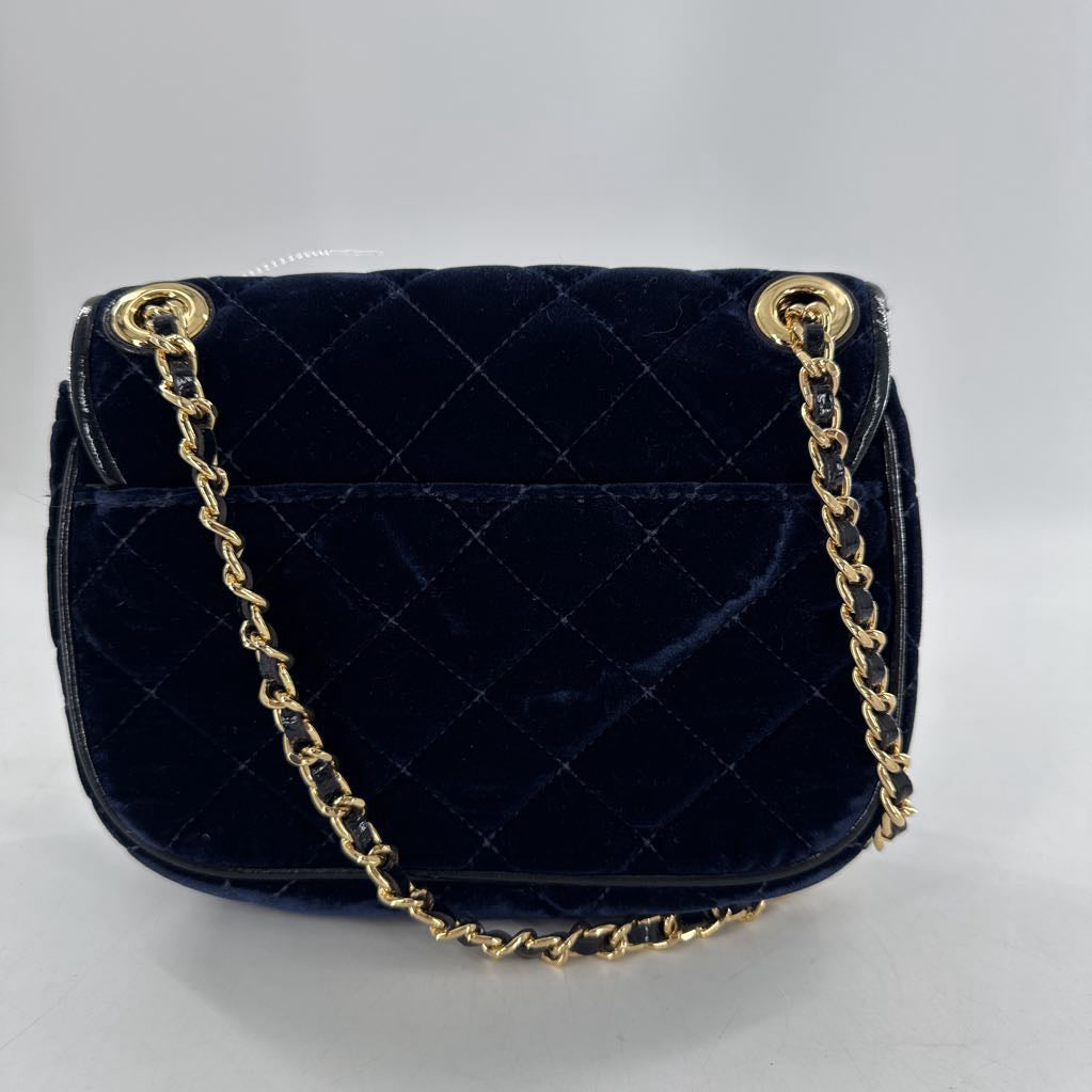 quilted velvet chain shoulder bag