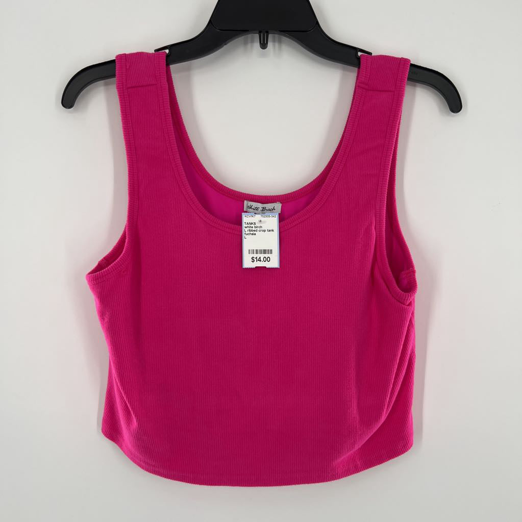 L ribbed crop tank