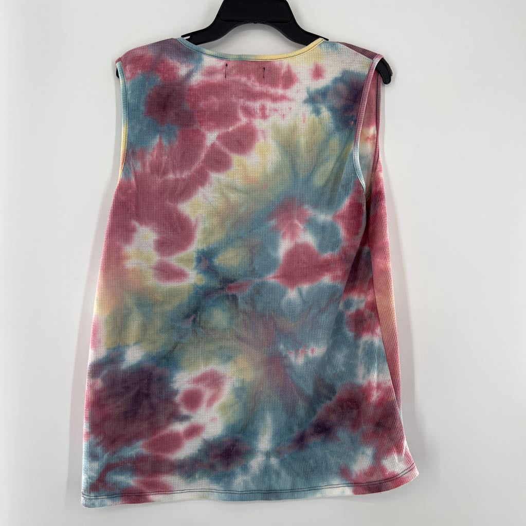 XL waffle knit tie-dye flowy tank