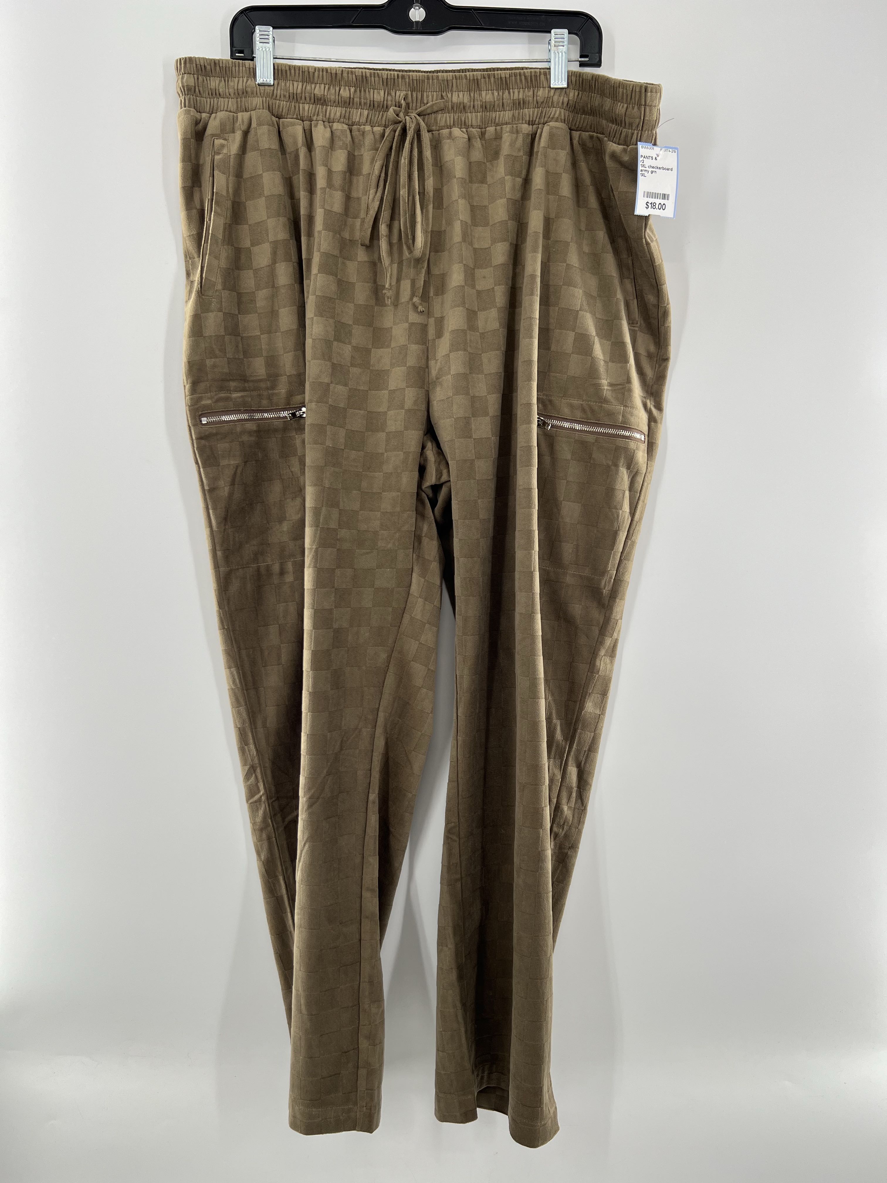 1XL checkerboard wide leg pant