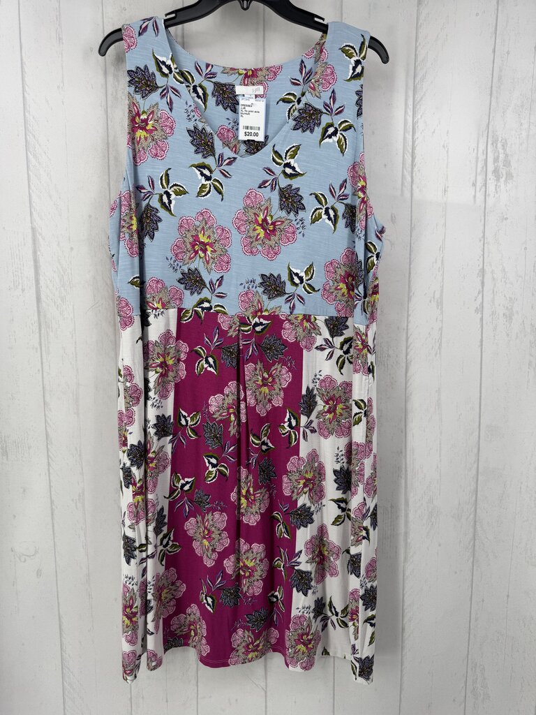 XL flo print slvls dress