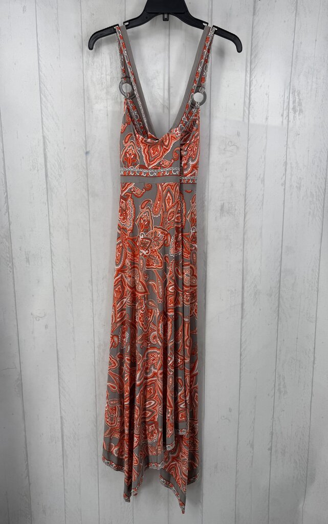 M paisley print asymetrical hem sundress