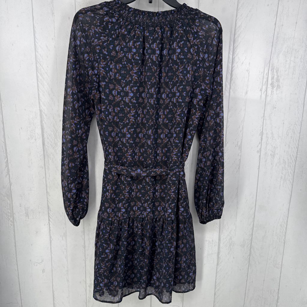 M flo print tiered l/s dress