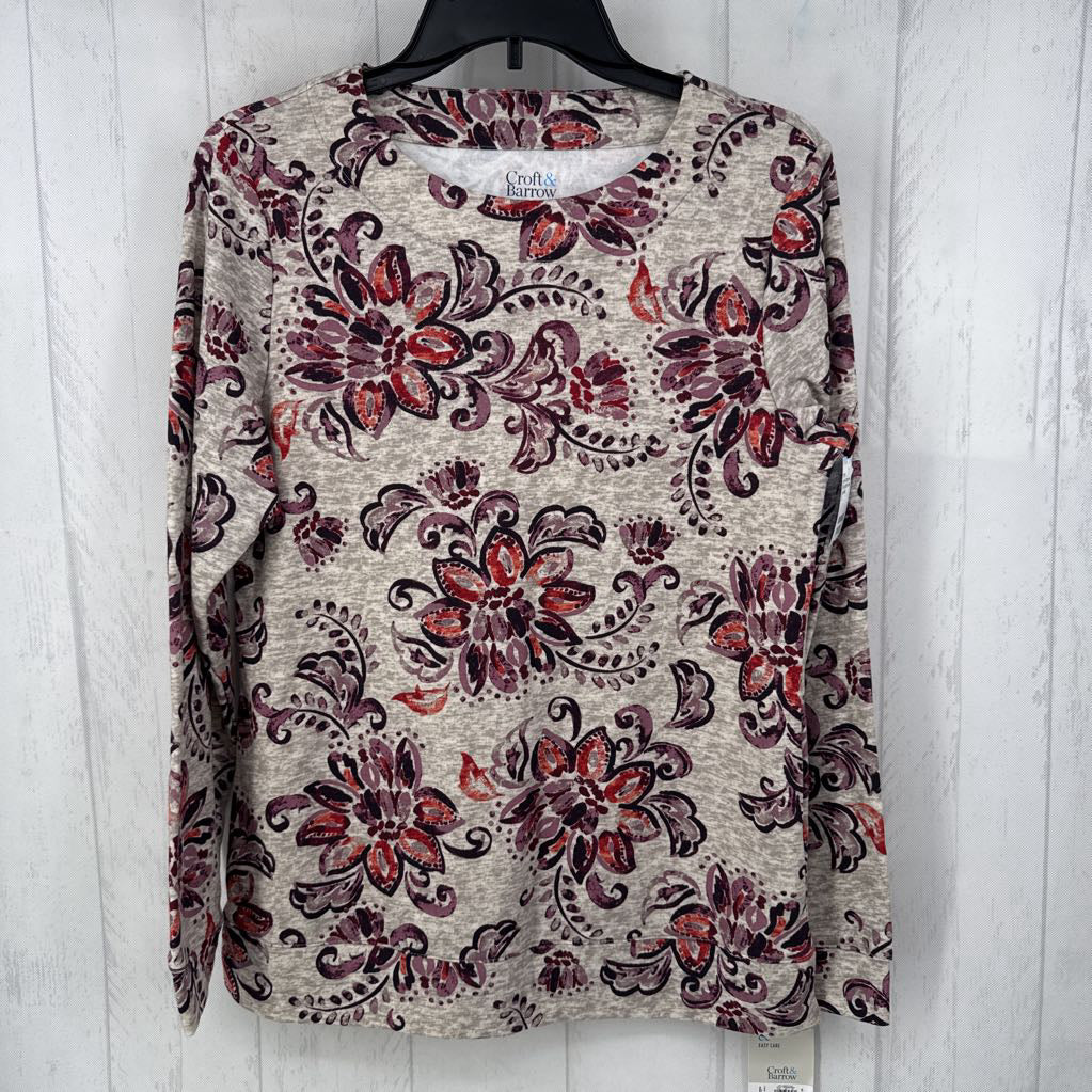 S flo print l/s tee