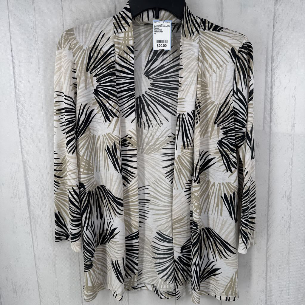 Sp printed lightweight open front cardi