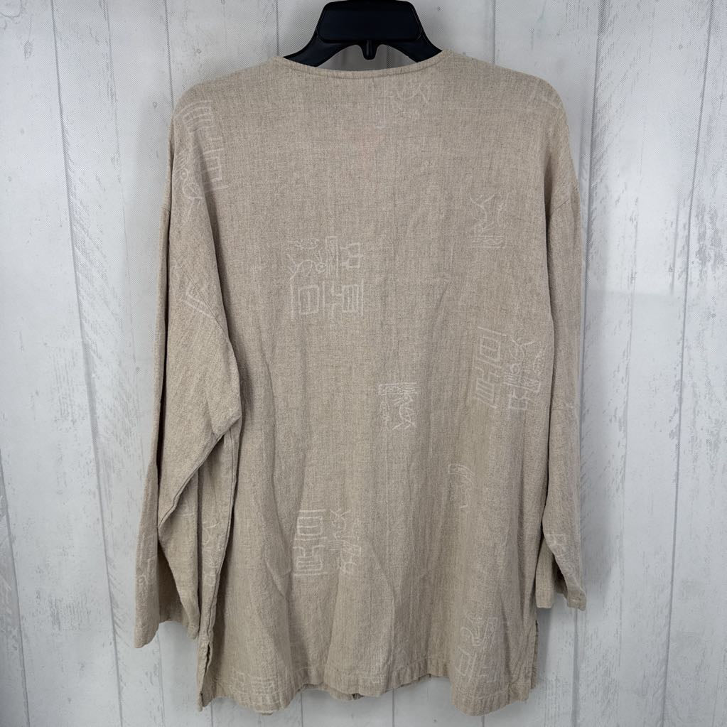 L linen button down l/s top
