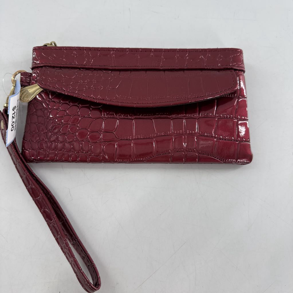 patent croc embossed wristlet