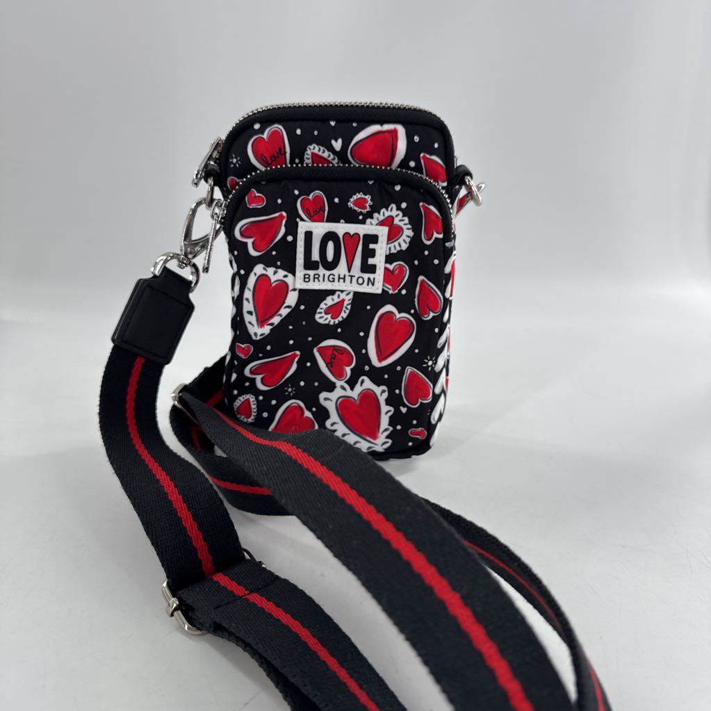 nylon heart print slim crossbody