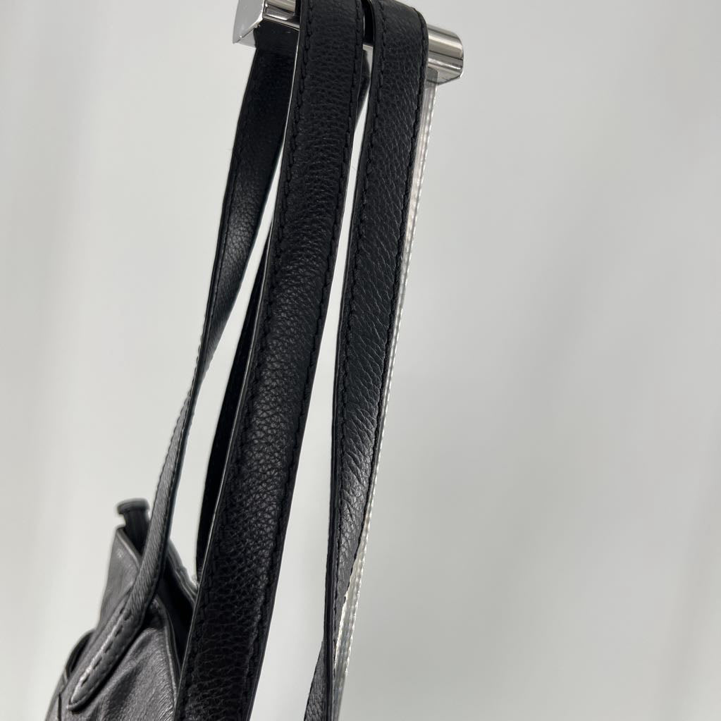 leather studded shoulder bag