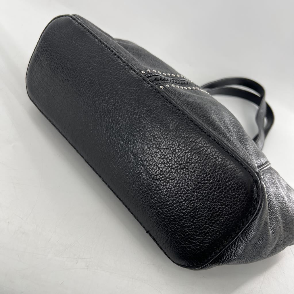 leather studded shoulder bag
