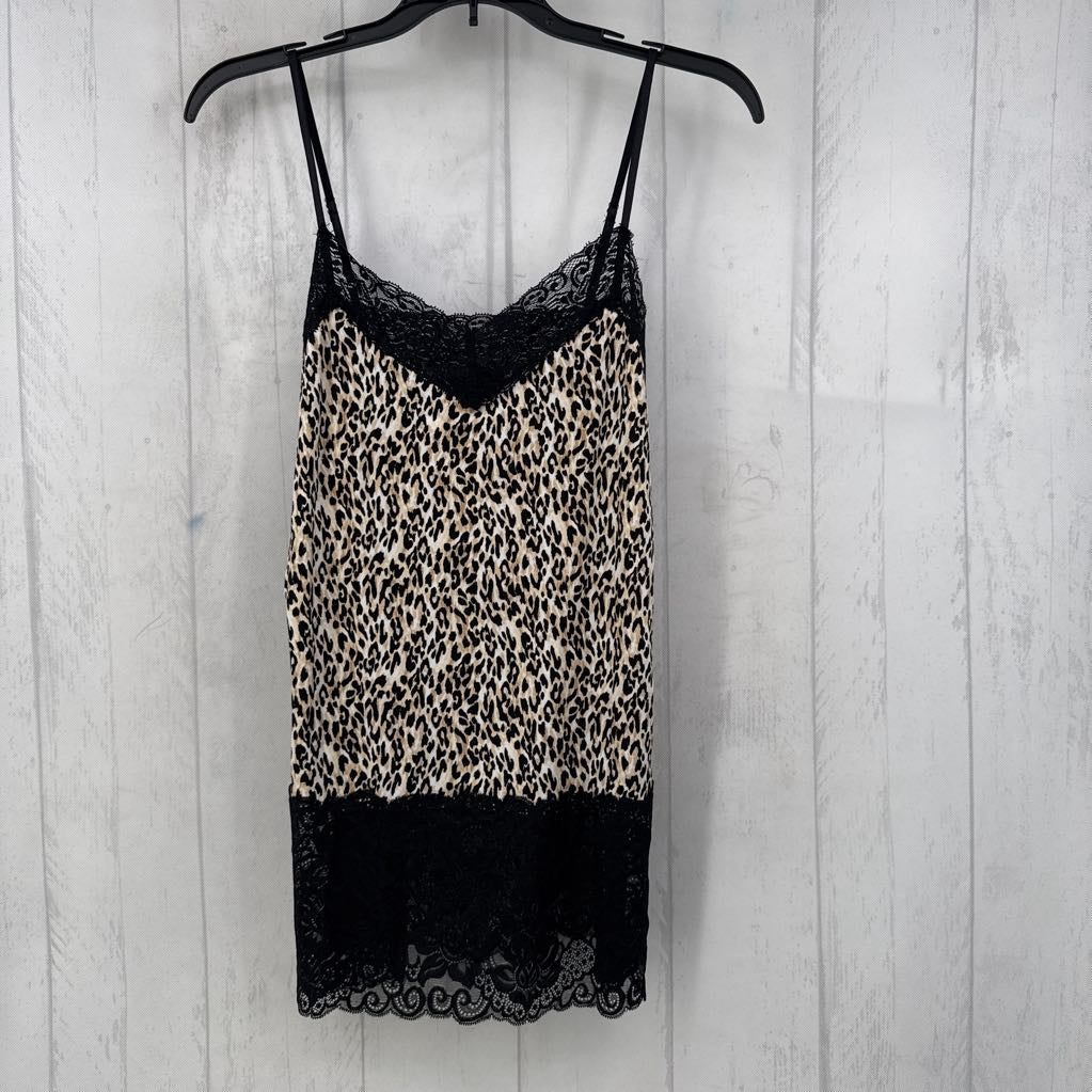 R39 M lace trim animal print cami