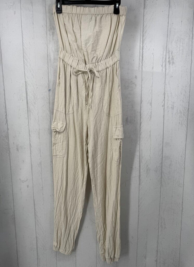 M linen blend slvls jumpsuit