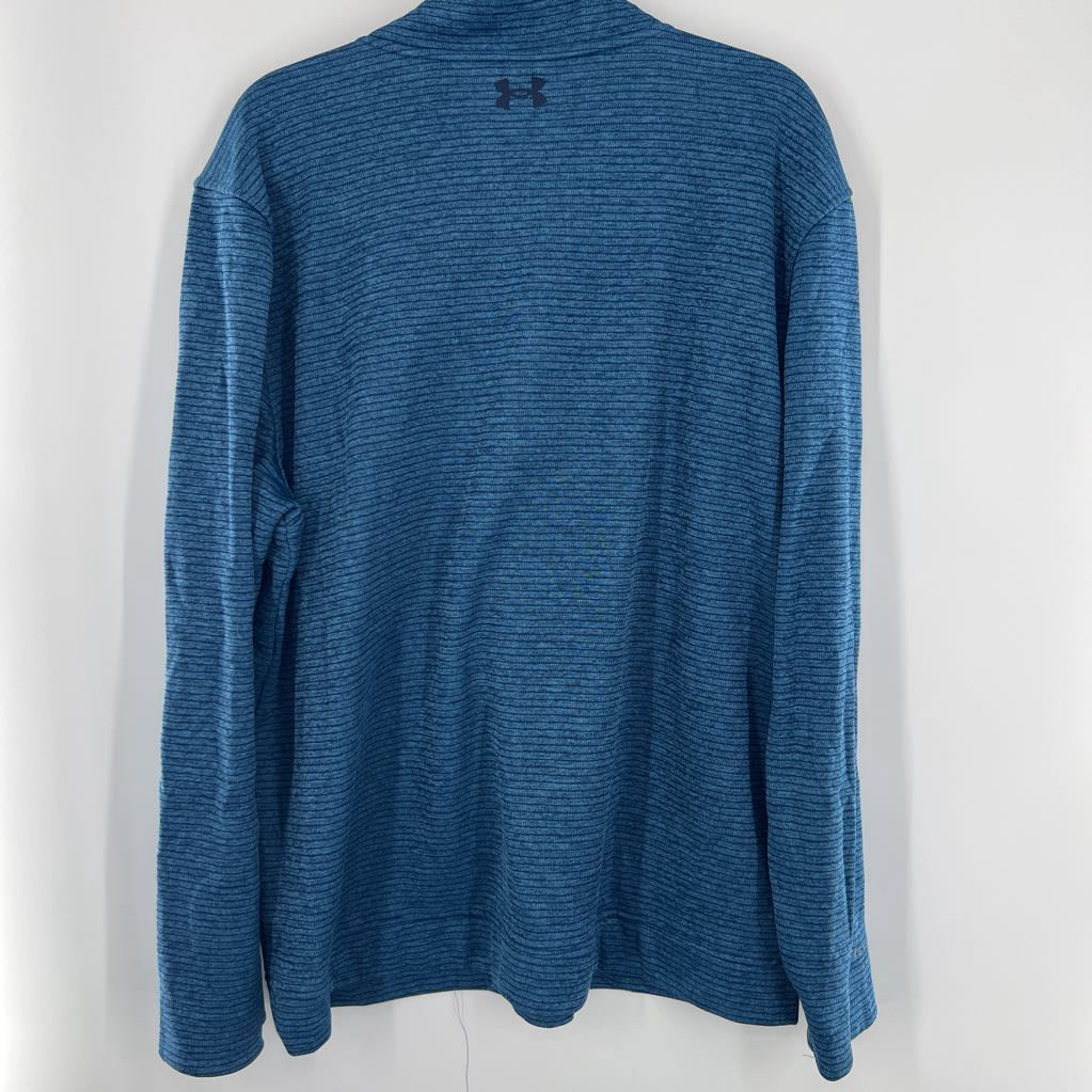 2XL striped quarter zip l/s pullover