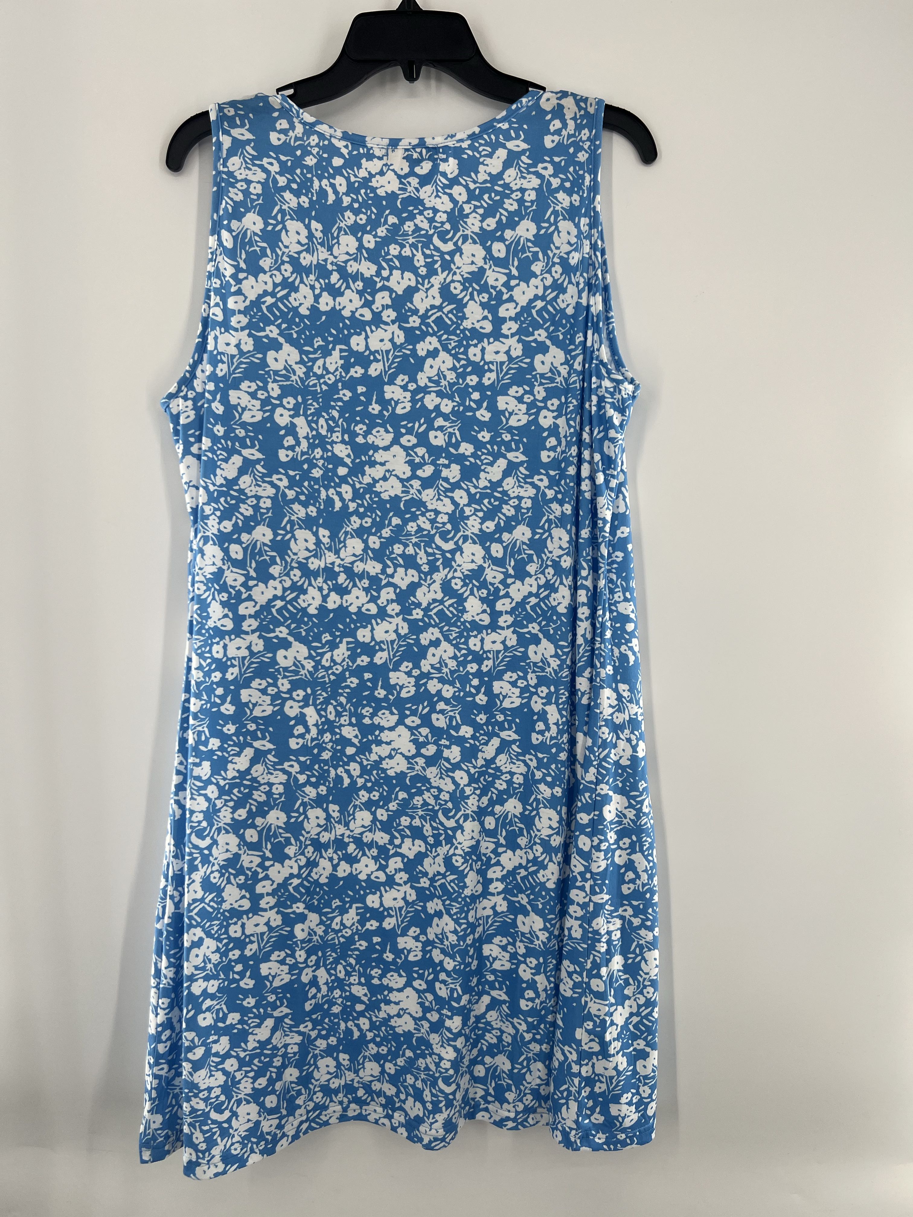 XL flo print v-neck slvls dress