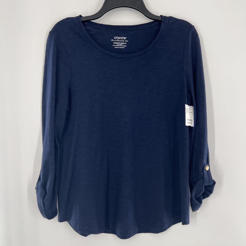 S round neck tab slv tee
