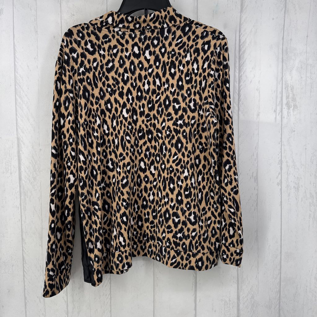 L animal print l/s pullover