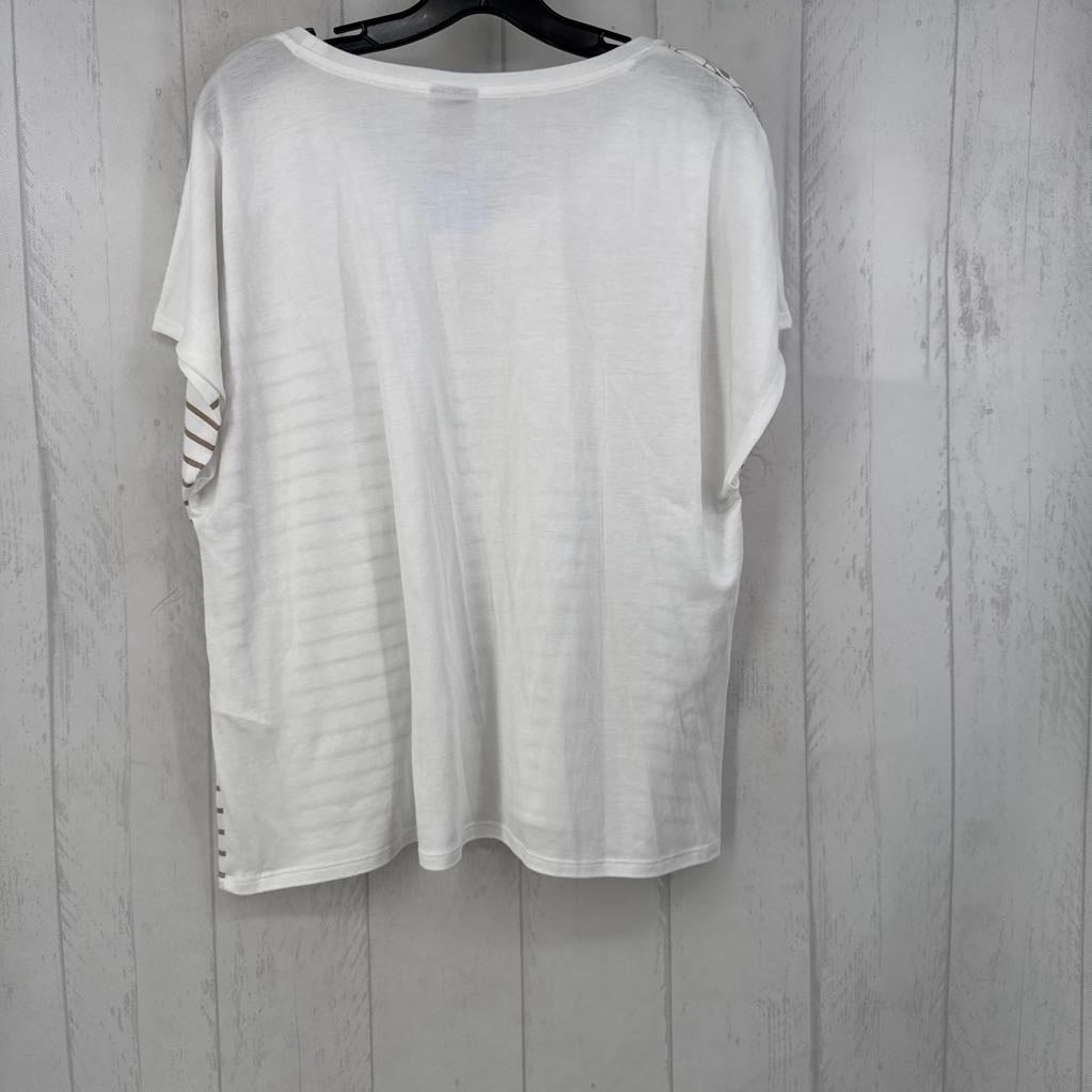 XL flo/striped s/s top