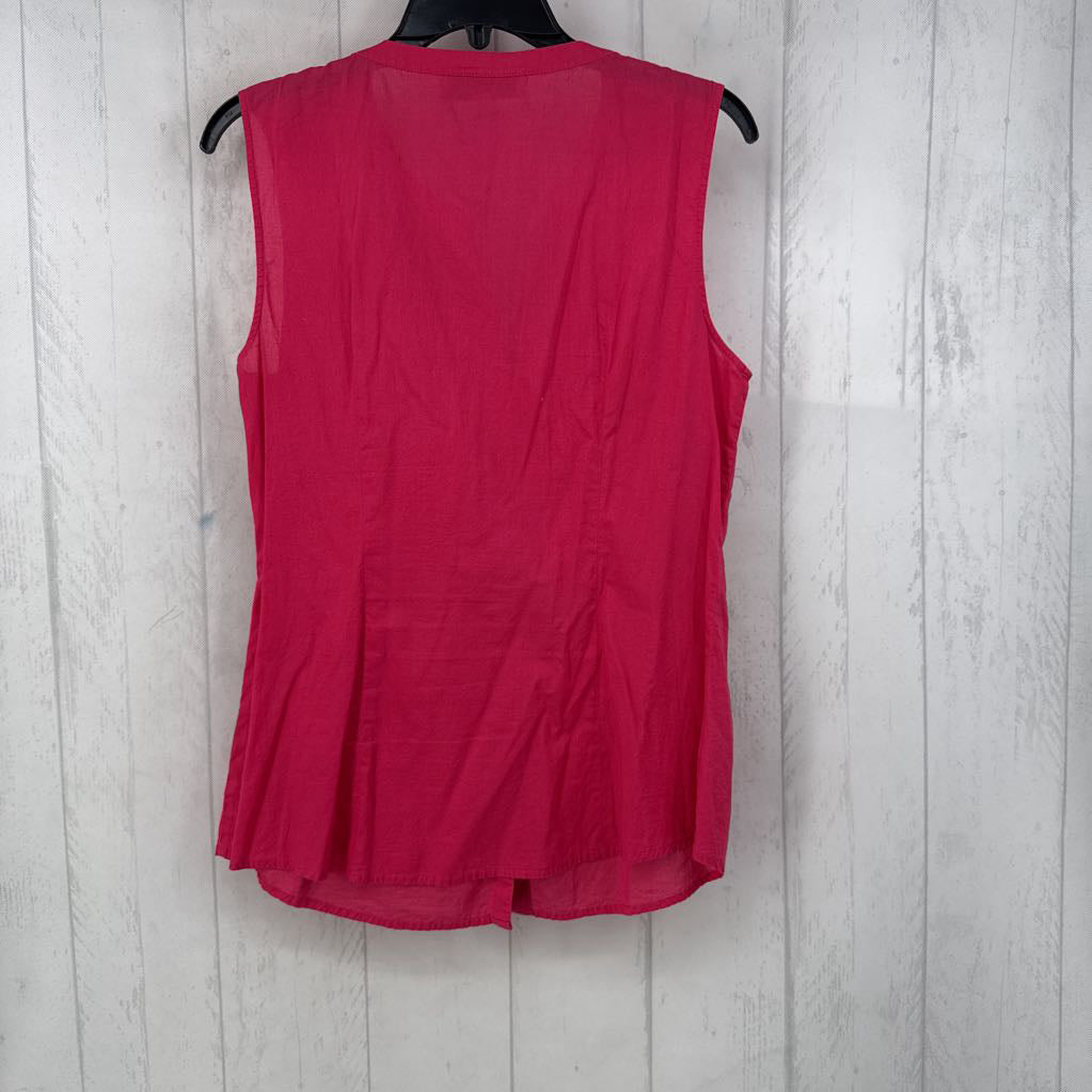 M ruffled button down slvls top