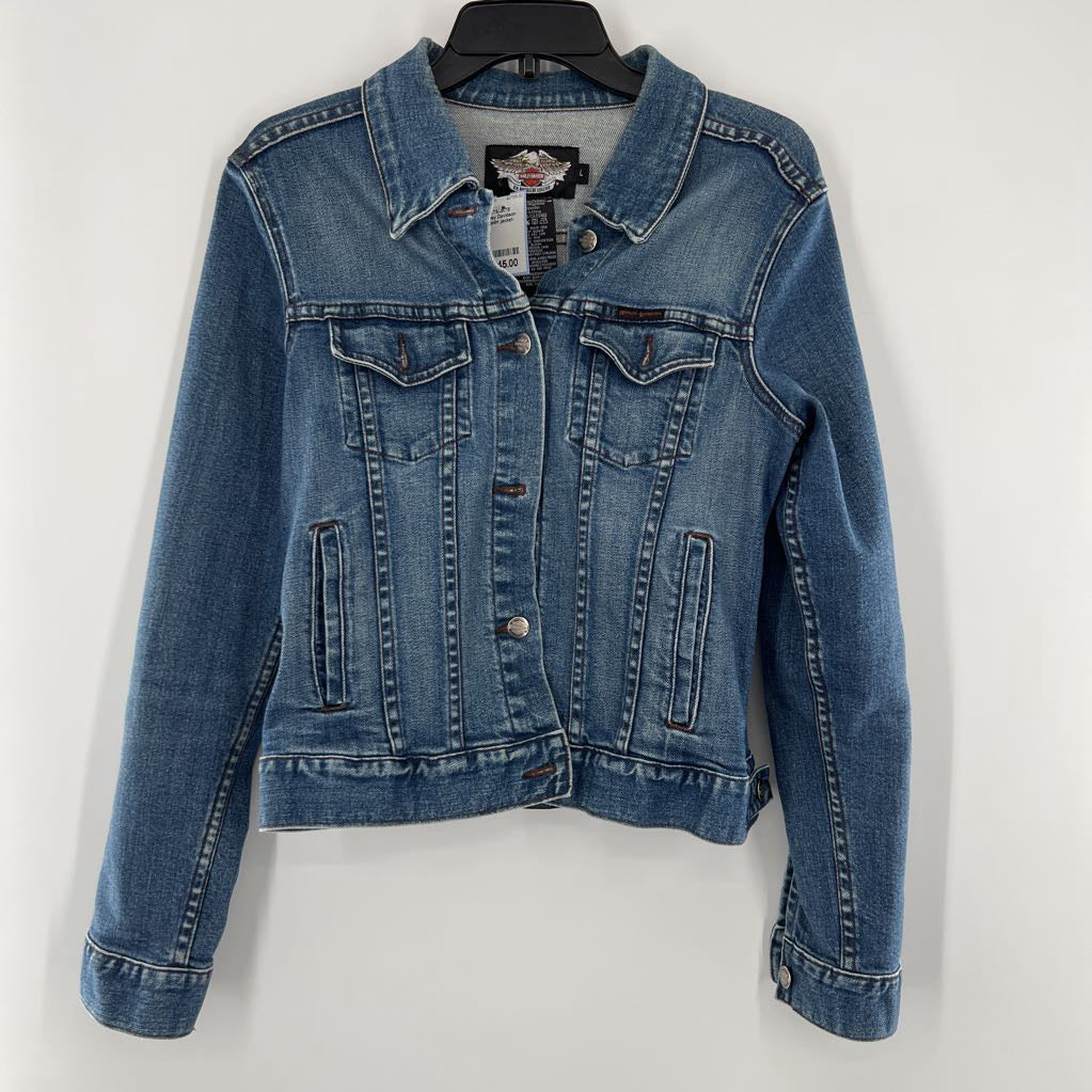 L denim jacket-harley davidson