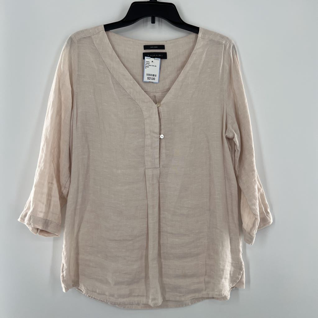 M v-neck 3/4 slv tunic